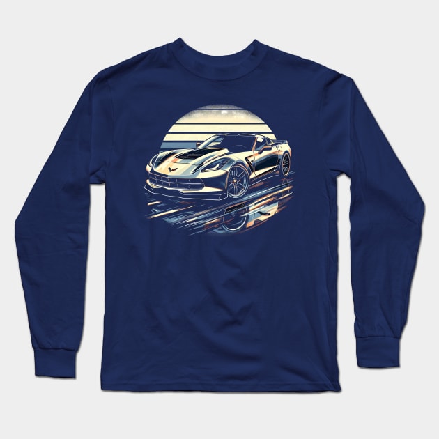 chevrolet corvette Long Sleeve T-Shirt by TaevasDesign